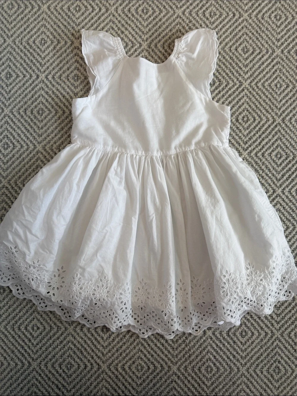 GAP Girls White Eyelet Ruffle Dress